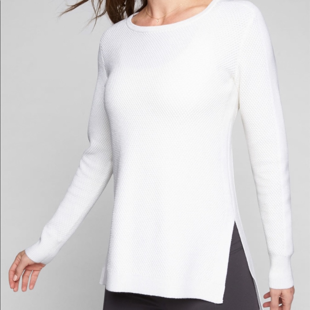 Athleta Honeycomb Thermal Sweater Ivory - Sz S